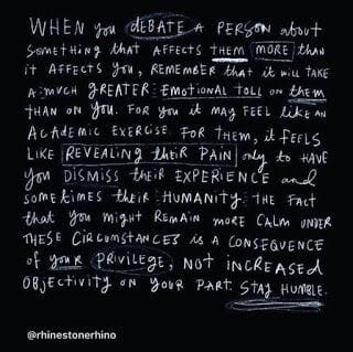 Debating People about Things that Affect Them More