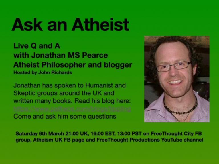 Ask an Atheist, Me, Live Stream, Less than an Hour